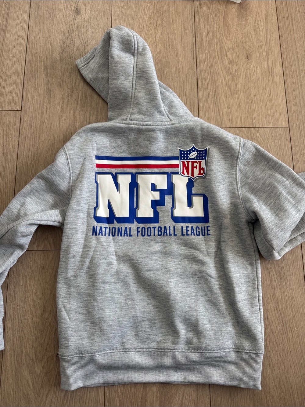 NFL Gray Hoodie with Blue, Red and White Back Logo